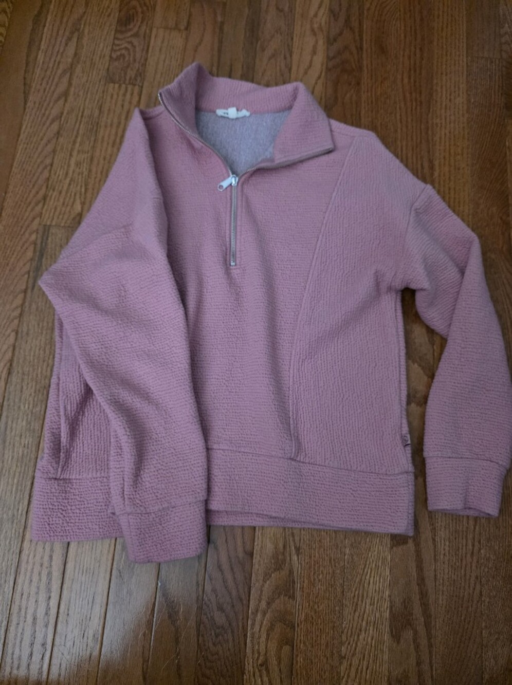 Quarter-Zip Waffle Knit Pullover Sweater - Dusty Mauve